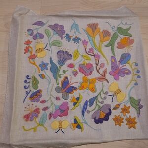 Colorful Embroidered Floral Fabric